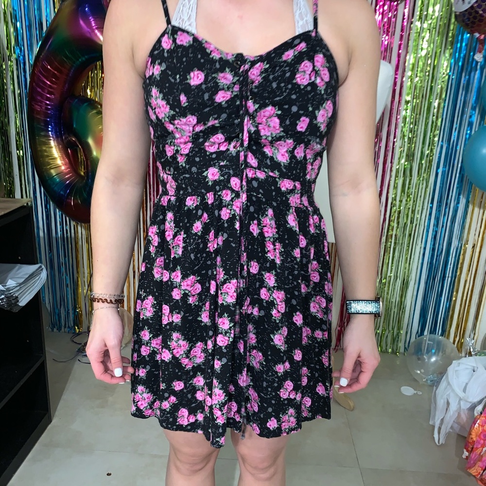 Black and pink summer dress